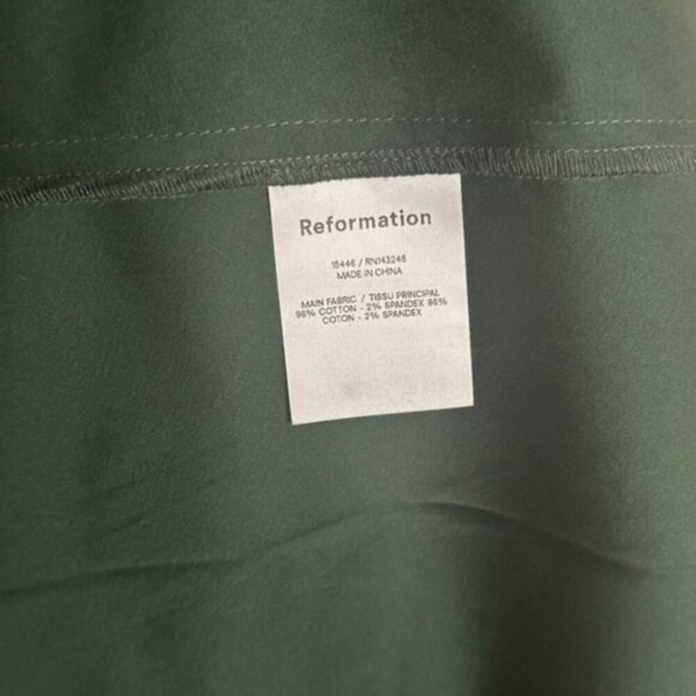NEW Reformation Lissa Cotton Midi Dress Forest Dark Green Removable Straps sz 4 - Picture 10 of 14